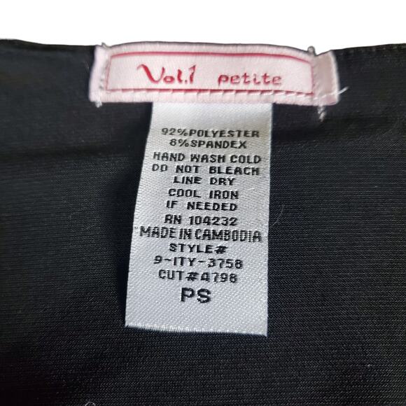 Vol 1. Petite Y2k V-Neck 3/4 Sleeve Slinky Sequin Detail Top - Size Small - Picture 2 of 6